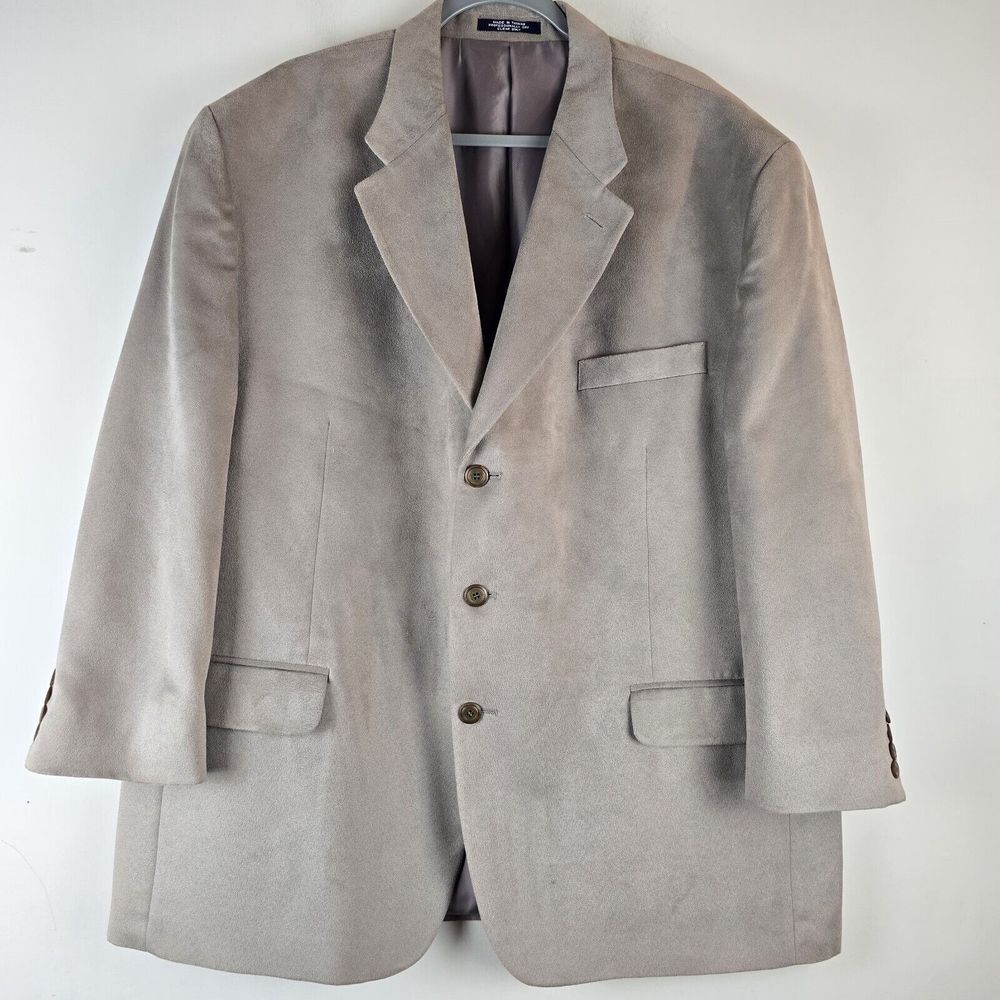Chaps Ralph Lauren Faux Suede Blazer‎ Men's Size 48R Tan.